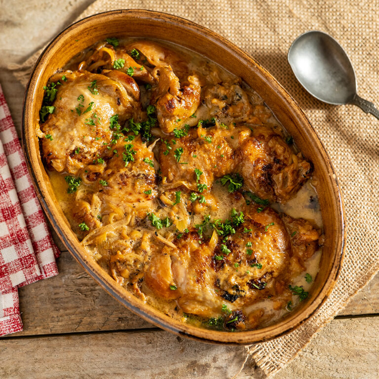 Poulet à la bière et aux Maroilles